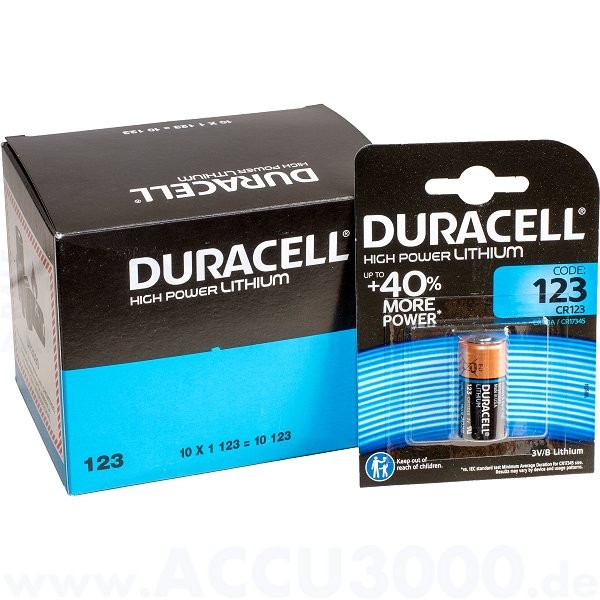 Duracell Lithium Ultra Photo 123 - CR-123 - 3.0V - 10 Stück