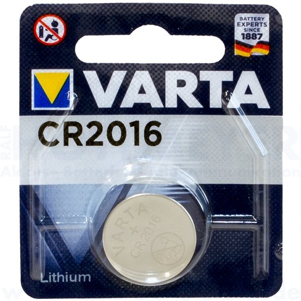 Varta Lithium CR-2016, CR2016 - 3V Knopfzelle  Hottmeyer Akkus, Batterien  und Telekommunikation